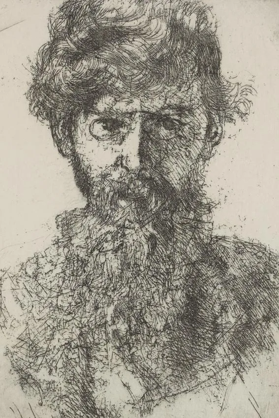 GEORGE RUSSELL "Æ" by William Orpen, 1906, etching, artist's proof, sold Jun 2005