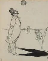 Edith Anna Somerville, STARTLED GENTLEMAN IN A TOP HAT and TWO PAGES OF CHARACTER SKETCHES (SET OF THREE)