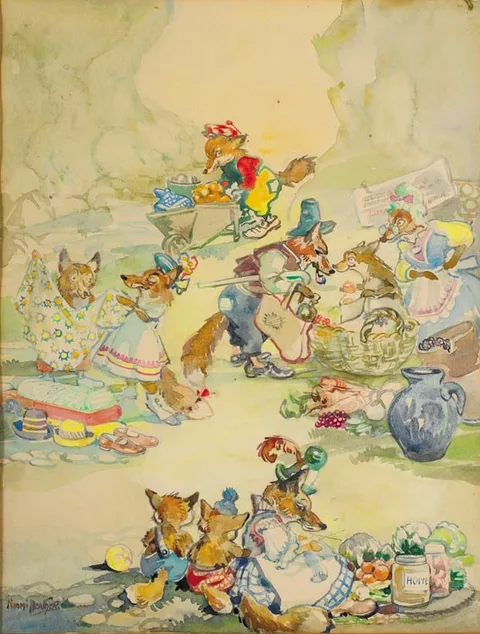 Naomi Heather, MARKET, watercolour