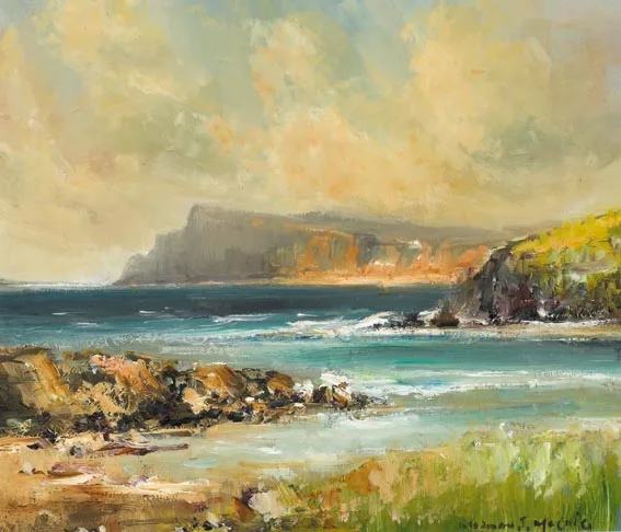 CUSHENDUN BAY by Norman J. McCaig, oil on board, sold Jun 2005