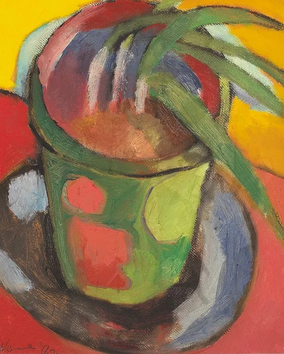 POTTED PLANT by Michael Kane, oil on canvas, sold Jun 2005