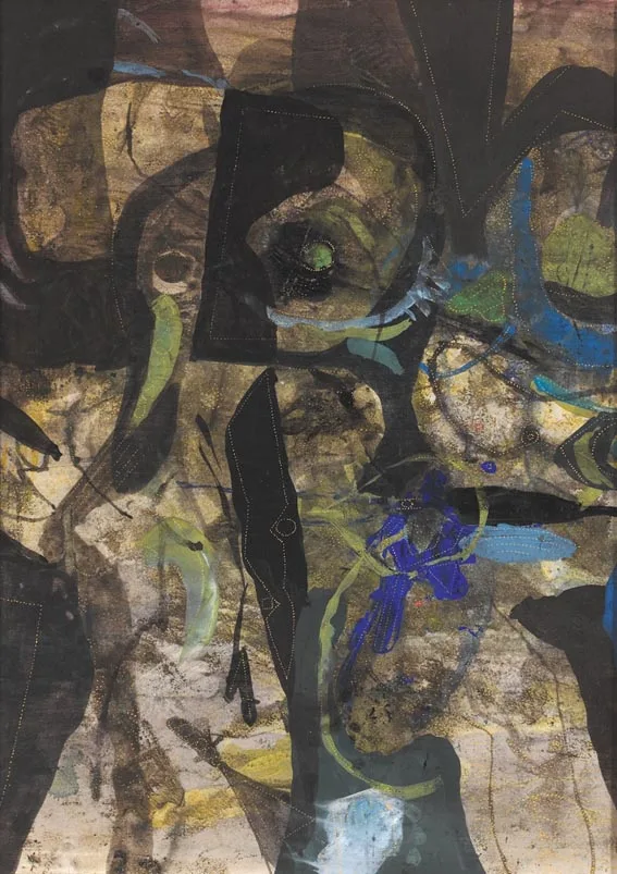 ABSTRACT by Piet Sluis, watercolour and gouache on board, sold Jun 2005