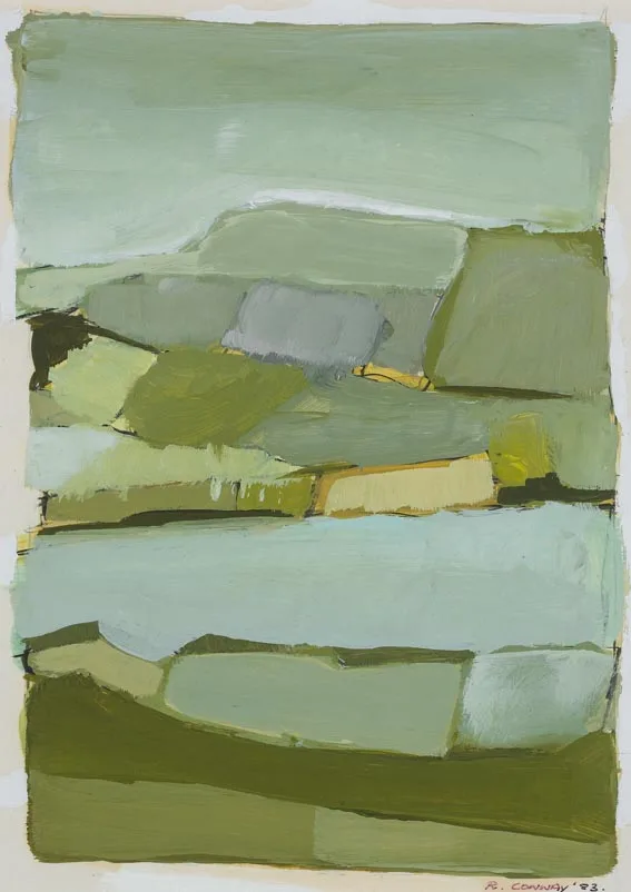 Rita Conway, FIELDS and TOWARDS KINVARA (A PAIR), oil on paper