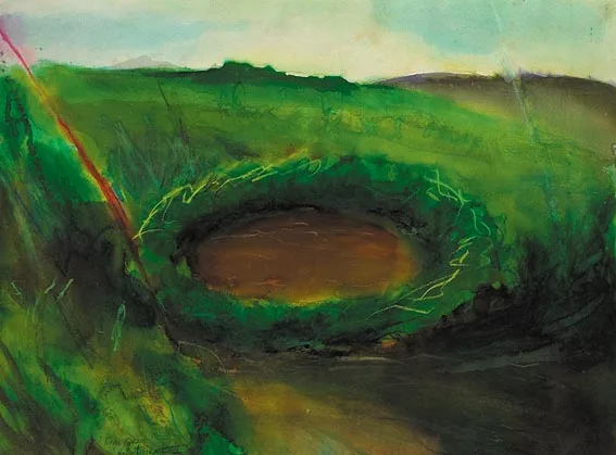 EIGA GRAVE by Robert Armstrong, watercolour and pastel on paper, offered Jun 2005