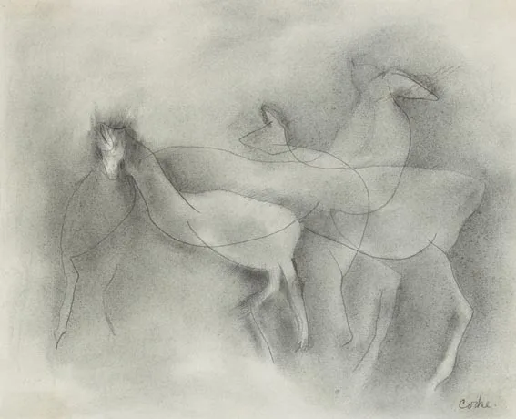 GROUP by Kathleen Cooke, pastel on paper, offered Jun 2005