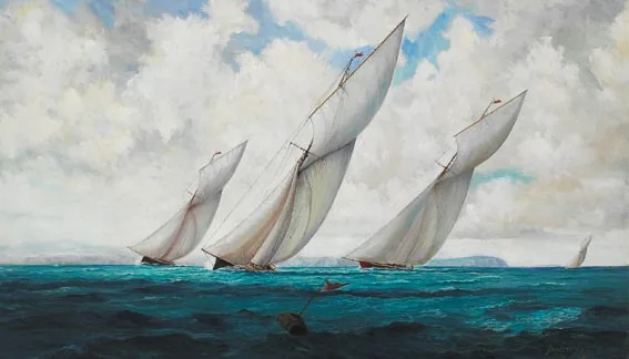 Garrett Fallon, ROYAL MUNSTER YACHT CLUB REGATTA, 1891, oil on board