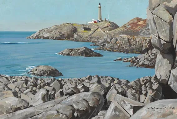 ARDNAMURCHAN POINT by Keith Shackleton, oil on board, offered Jun 2005