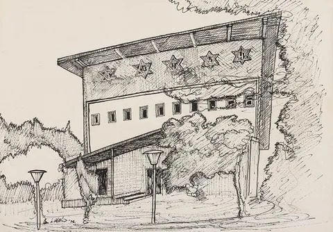 DUBLIN'S SYNAGOGUES: ADELAIDE ROAD, TERENURE, and DOLPHIN'S BARN (SET OF THREE) by Liam C. Martin, pencil, pen and ink with wash, sold Jun 2005