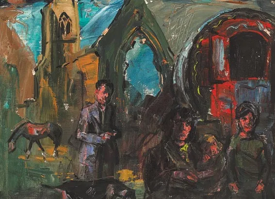 THE TINKER FAMILY by Robert Taylor Carson, oil on canvas, sold Jun 2005