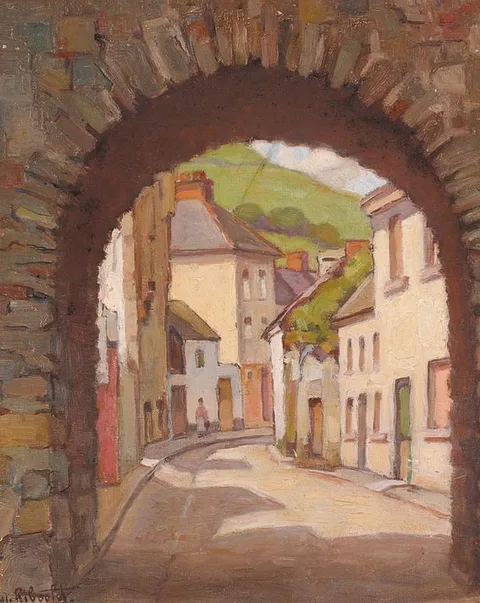 Eugène Riboulet, OLD TOLL-GATE, CARLINGFORD, oil on board