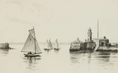 Edward James Rogers, THE GATEWAY OF IRELAND, etching