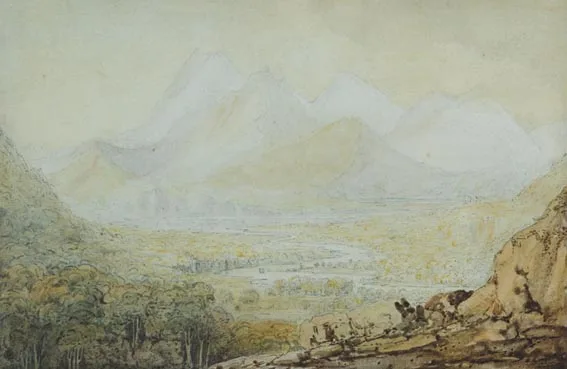 VIEW IN IRELAND by Francis Danby, watercolour over pencil on paper, sold Jun 2005