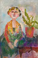 Stella Steyn, SEATED WOMAN AND FERN