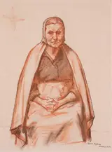 Thomas Ryan, SEATED WOMAN WITH ST BRIGID'S CROSS