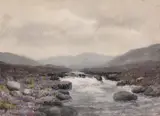 William Percy French, A BOGLAND RIVER WITH HEATHER IN FLOWER