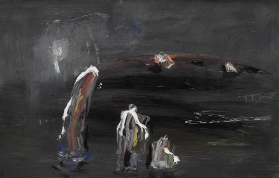 MENHIRS by Patrick Collins, oil on board, sold Sep 2005