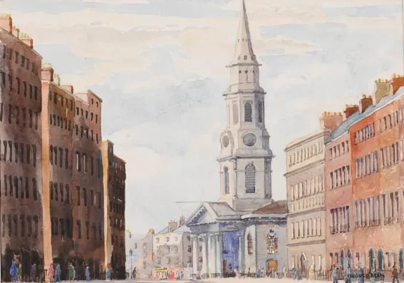 Fergus O'Ryan, ST GEORGE'S CHURCH, TEMPLE STREET, DUBLIN, watercolour