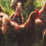 Mark O'Neill, HENS IN A FIELD