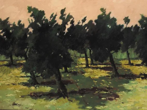 Robert T. Killen, OLIVE GROVE, SAN PASSIGNANO, oil on canvas laid on board