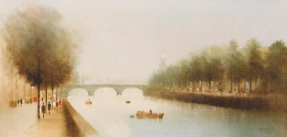 THE LIFFEY, DUBLIN by Anthony Robert Klitz, oil on canvas, sold Sep 2005