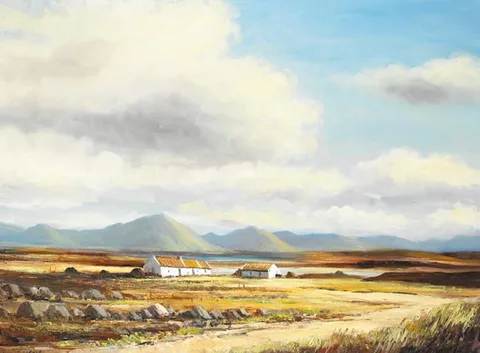 THE TWELVE PINS, CONNEMARA by Norman J. McCaig, oil on canvas, sold Sep 2005