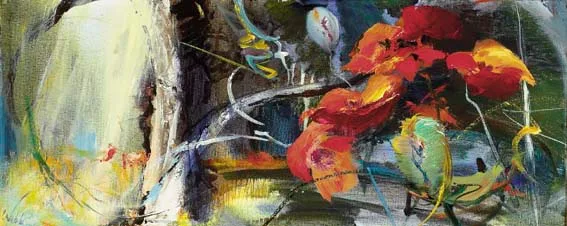 POPPIES by Kenneth Webb, oil on canvas, sold Apr 2005