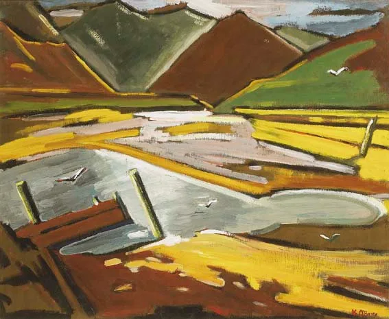 KILLARY HARBOUR FROM AASHLEAGH by Kitty Wilmer O'Brien, oil on board, sold Apr 2005