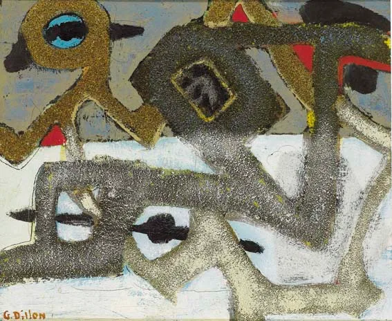 Gerard Dillon, ABSTRACT SNOW, oil and sand on canvas