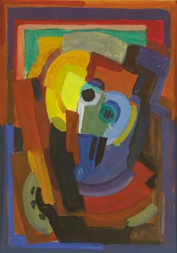 COMPOSITION by Evie Hone, gouache over pencil on board, sold Apr 2005