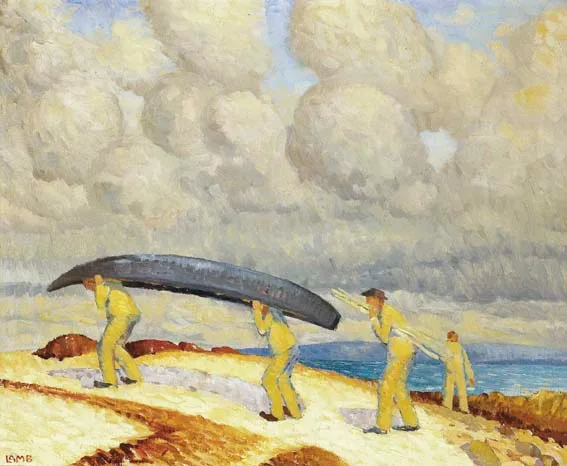 Charles Vincent Lamb, CARRYING THE CURRACH, oil on canvas