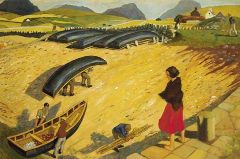 Harry Kernoff, CURRAGHS, CONNEMARA, oil on panel
