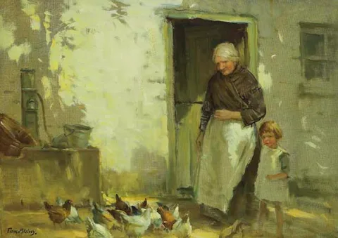Frank McKelvey, BY THE WATER PUMP, oil on canvas