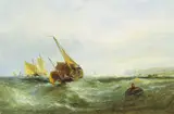 Edwin Hayes, FISHING VESSELS WITH CLIFFS BEYOND