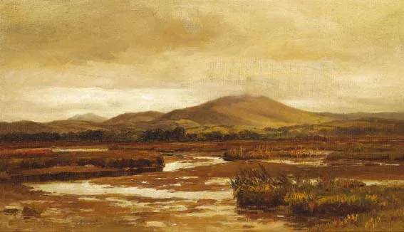 MIST OVER BOGLAND by Alexander Williams, oil on canvas laid on board, sold Apr 2005