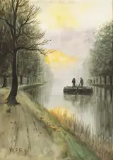 William Percy French, HORSE-DRAWN BARGE ON CANAL