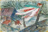 Tony O'Malley, WINDY FARMYARD, COUNTY WEXFORD, c.1950s