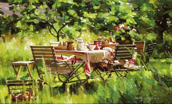 SUMMERS RED by Mark O'Neill, oil on board, sold Apr 2005