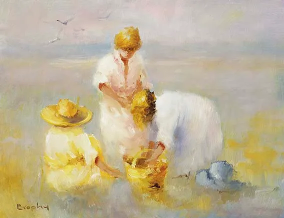 Elizabeth Brophy, THE BLUE HAT, oil on board