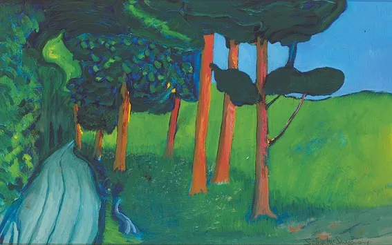 TREES by Seán McSweeney, oil on board, sold Feb 2005