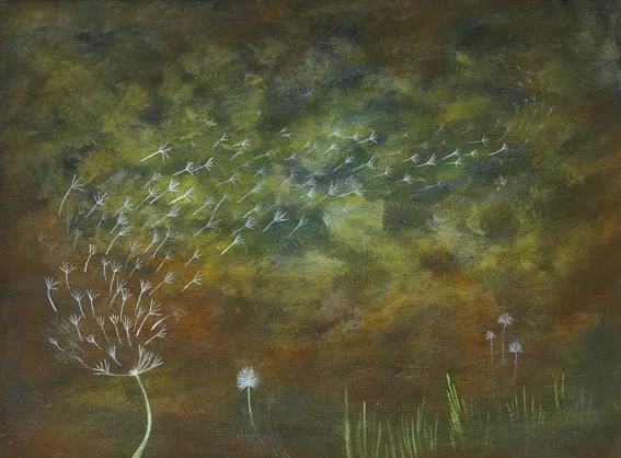 DANDELION by Anne Yeats, oil on canvas, sold Feb 2005