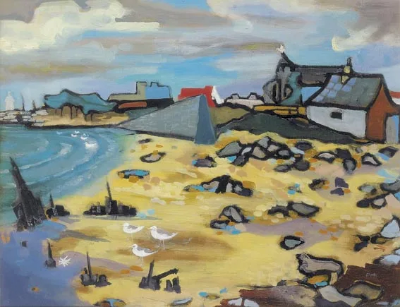Pamela Matthews, SUTTON SEA FRONT, oil on board