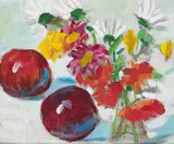 Michael Healy, STILL LIFE WITH APPLES AND DAISIES