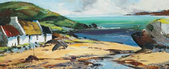 ATLANTIC DRIVE, COUNTY DONEGAL by Kenneth Webb, oil on canvas, sold Feb 2005