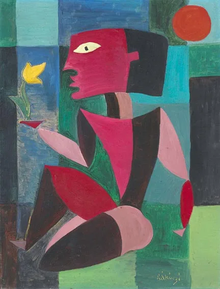 LA FLEUR by Basil Rakoczi, oil on board, sold Feb 2005