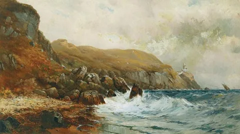 THE BAILEY LIGHTHOUSE, HOWTH by Alexander Williams, oil on canvas laid on board, sold Feb 2005