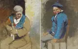 Erskine Nicol, AN OLD MAN SEATED and A YOUNG MAN IN A BLUE COAT AND TAM O'SHANTER (A PAIR)