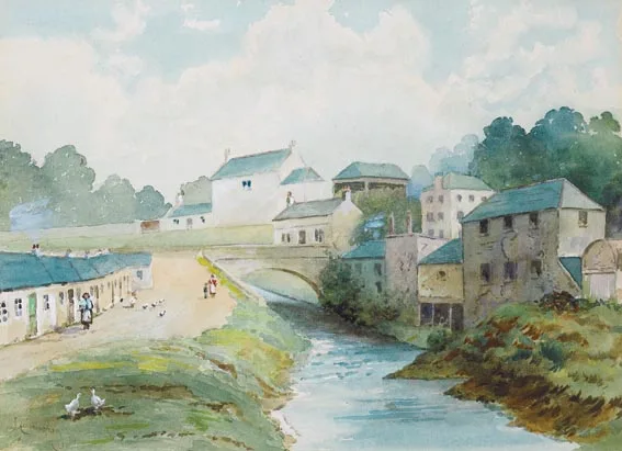 J. Cunningham, ON THE DODDER AT CLONSKEA, watercolour