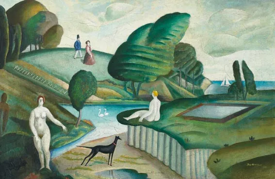 THE BATHERS by Robert Boyd Morrison, oil on canvas, offered Feb 2005