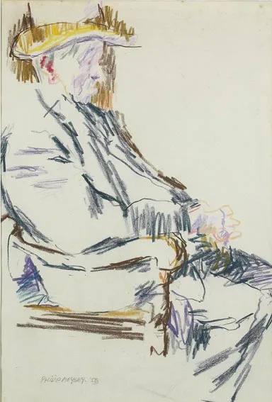 Philip Moysey, JACK YEATS IN OLD AGE, pastel on paper