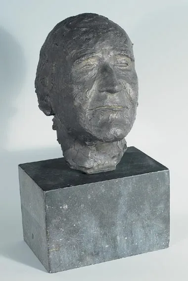 Werner Schürmann, HEAD OF MICHAEL SCOTT, cast bronze on a granite plinth, unique